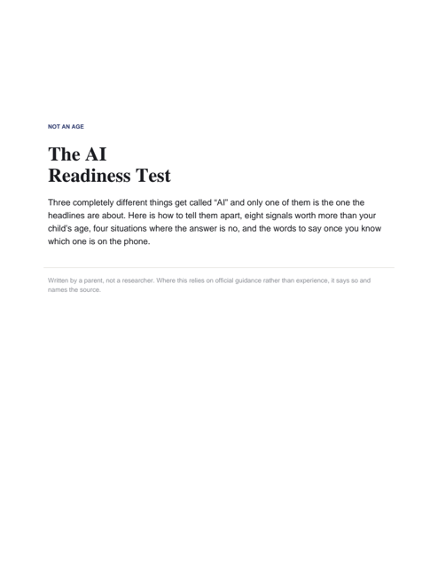 Cover of the AI Readiness Test, showing the title and introduction.
